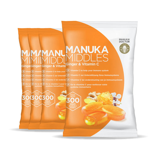 4 x Manuka Middles – Miel de Manuka & Gingembre